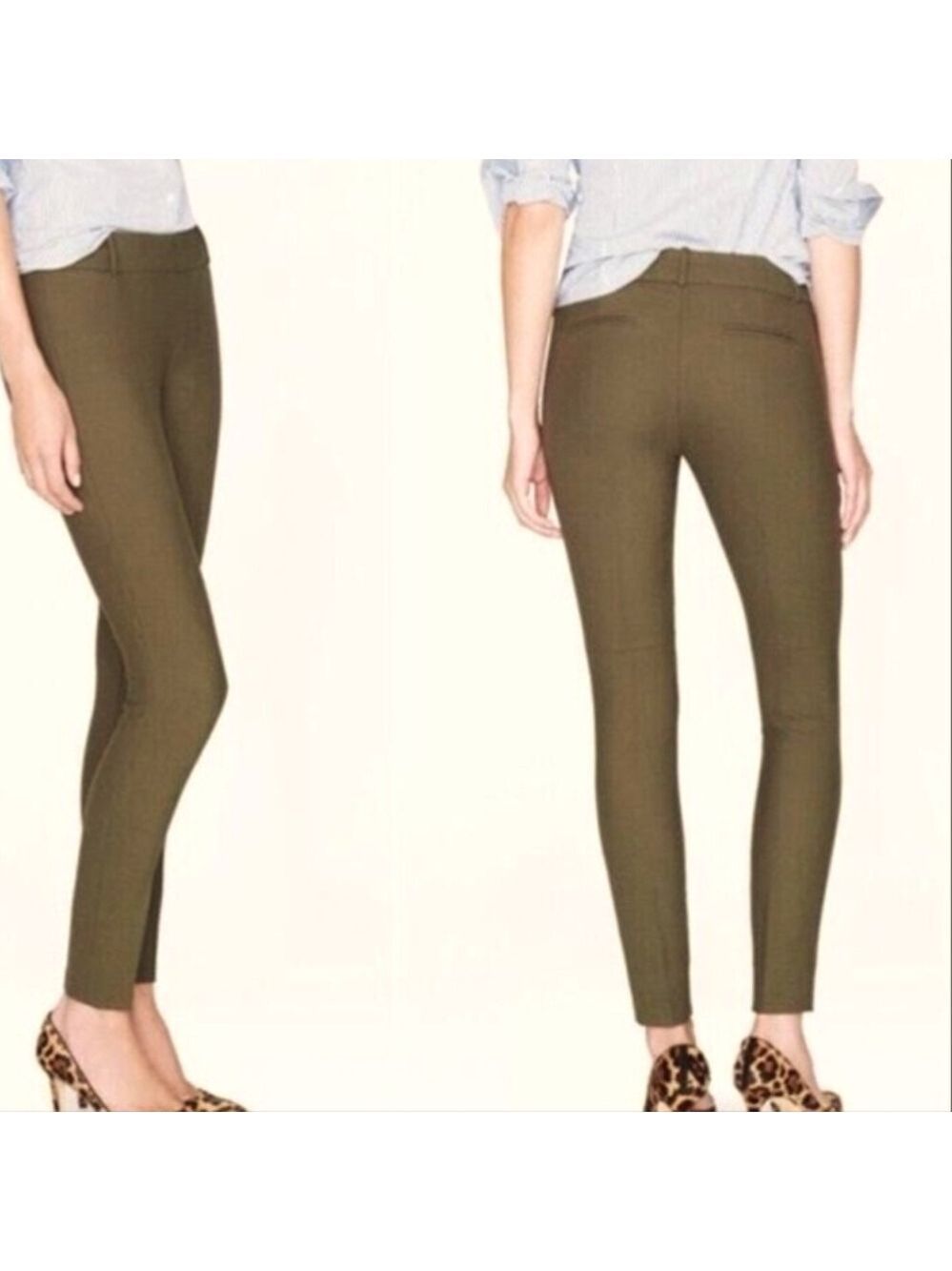 J. Crew Minnie Olive Green Pants With Side Zipper Size 6T